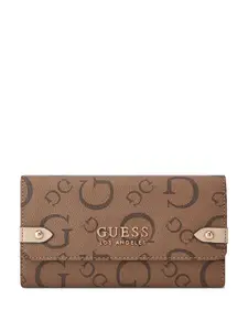 GUESS Monogram Delphina Slim Printed Two Fold Wallet