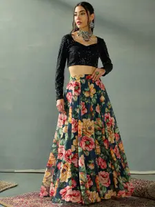 Shae by SASSAFRAS Sequinned V-Neck Ready to Wear Lehenga Choli