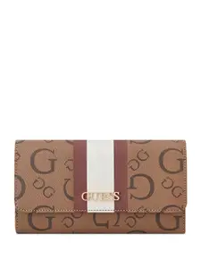 GUESS Monogram Brecken Printed Two Fold Wallet