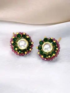Peora Gold-Plated Beaded & Stone Studded Studs
