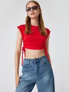 Koton Women Solid Round Neck Nylon Top