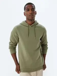 Koton Men Solid Hood Pullover Sweatshirt