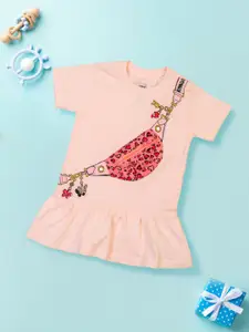 MeeMee Girls Printed Drop-Waist Dress