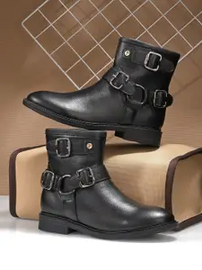 El Paso Women Solid Block-Heeled Chelsea Boots