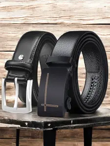 The Roadster Lifestyle Co. Set Of 2 Men Textured Formal Belts