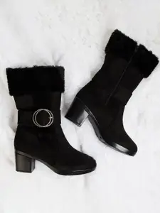 Ginger by Lifestyle Women PU Fashion Boots With Buckle Detail