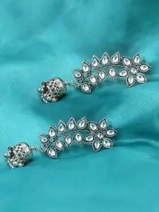 VAGHBHATT Stone Studded Classic Floral Jhumkas