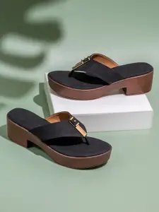 Inc 5 Platform Women Solid Round Toe Sandals