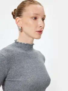 Koton Women Cotton Ribbed Pullover