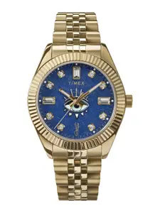 Timex Women Patterned Dial & Stainless Steel Straps Analogue Watch TW2W88600X6