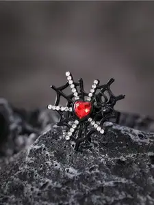 SALTY Men Heart Blood Stones-Studded Finger Ring