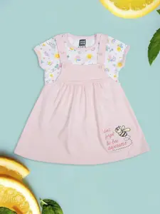 Kids girls MeeMee Floral Print Pinafore Dress