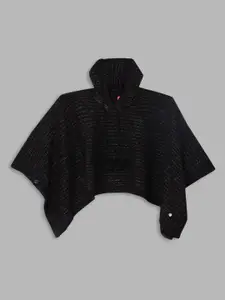 Blue Giraffe Girls Striped Hooded Pullover