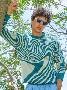 Campus Sutra Men Printed Long Sleeves Pullover