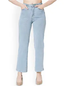 Kraus Jeans Women Relaxed Fit High-Rise Light Fade Stretchable Jeans
