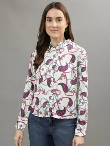 Iconic Women Spread Collar Floral Printed Casual Shirt