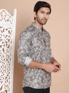 Anouk Men Cotton Floral Printed Short Kurta