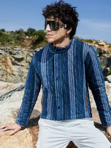 Campus Sutra Men Striped Lightweight Cotton Bomber Jacket