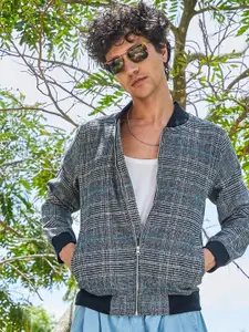 Campus Sutra Men Checked Lightweight Quilted Jacket