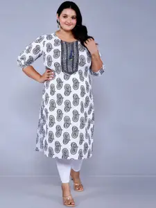 KALINI Women Paisley Embroidered Thread Work Floral Kurta