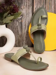 NATSHUZ Women Comfortable Slip-on One Toe Flats