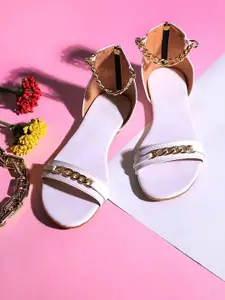 BAESD Women Embellished Open Toe Flats