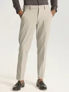 Snitch Men Classic Slim Fit Formal Trousers