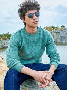 Campus Sutra Men Cable Knit Pullover