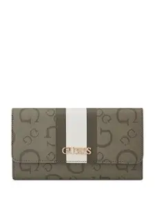 GUESS Monogram Brecken Printed Two Fold Wallet