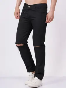LINARIA Men Classic Tapered Fit Slash Knee Mid-Rise Cotton Jeans