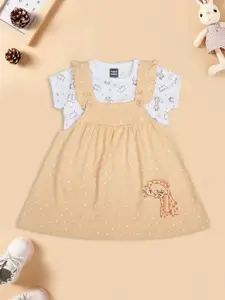 MeeMee Girls Printed Pinafore Dress