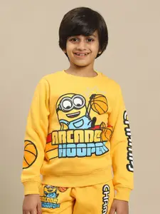 Kids Ville Boys Graphic Printed Round Neck Cotton Pullover Ribbed Sweatshirt