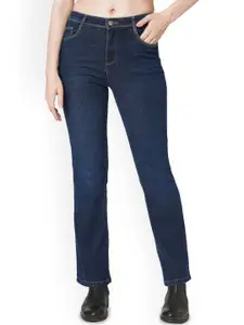 Kraus Jeans Women Flared High-Rise Light Fade Stretchable Jeans