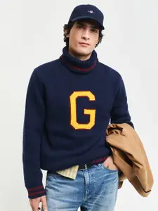 GANT Men Typography Printed Turtle Neck Pullover