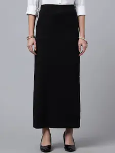 Purple Feather Women Stretchable Long Slit Pencil Maxi Skirt