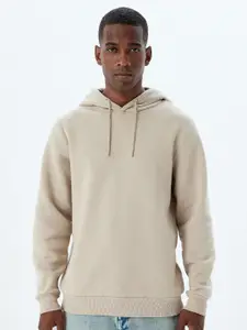 Koton Men Solid Hood Pullover Sweatshirt