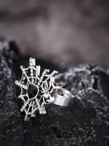 SALTY Stone Studded Oxidised Finger Ring