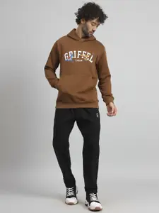 GRIFFEL Men Typography Printed Oversized-Fit Tracksuits