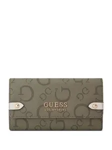 GUESS Monogram Delphina Self Design Two Fold Wallet