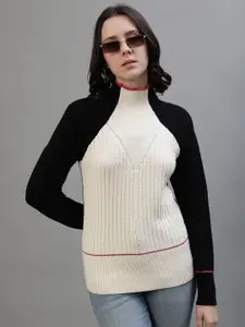 Iconic Women Colourblocked High Neck Pullover