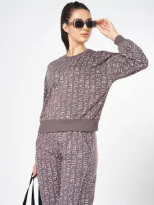 Ajile by Pantaloons Women Typography Printed Round Neck Cotton Pullover Sweatshirt