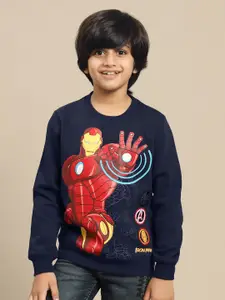 Kids Ville Boys Graphic Printed Round Neck Cotton Pullover Ribbed Sweatshirt