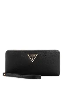 GUESS Women Geometric Textured PU Zip Around Wallet