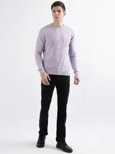 Iconic Men Cable Knit Round Neck Full Sleeves Pullover