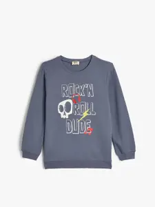 Koton Boys Typography Printed Round Neck Cotton Pullover Sweatshirt