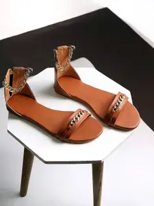 BAESD Women Embellished Open Toe Flats