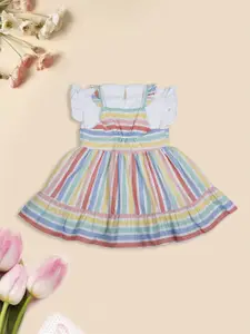 MeeMee Cotton Striped Fit & Flare Dress