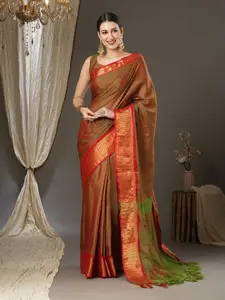 KALINI Zari Jute Silk Taant Saree