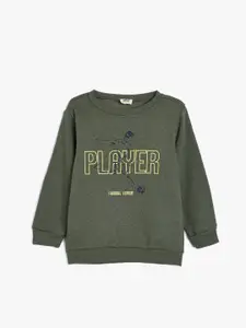 Koton Boys Typography Printed Round Neck Cotton Pullover Sweatshirt