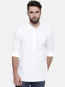 Cross Court Men Pure Cotton Solid Straight Kurta